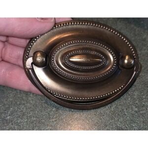 8 Pcs Furniture Dresser Pull, Antique Brass Bail Drawer Pull Oval Tone